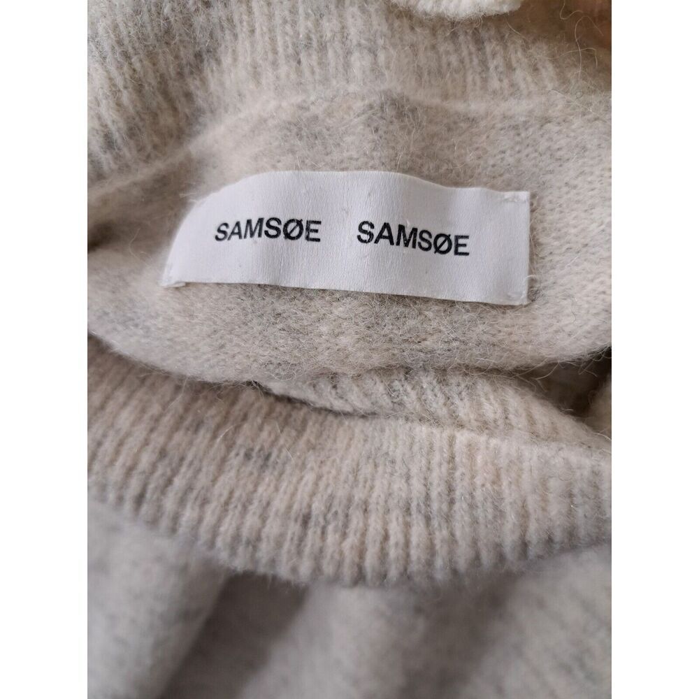 Womens medium sweater alpaca mockneck Samsoe Samsoe oatmeal slouchy boho beige - Picture 7 of 9